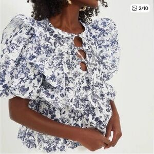 Tuckernuck Ruffle Nadia Blouse-GORGEOUS!! HYACINTH HOUSE Sz Med
